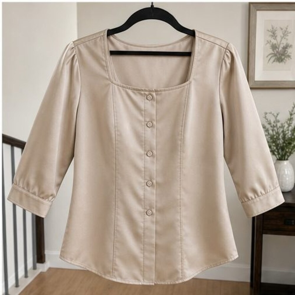 Sand Pleated Blouse